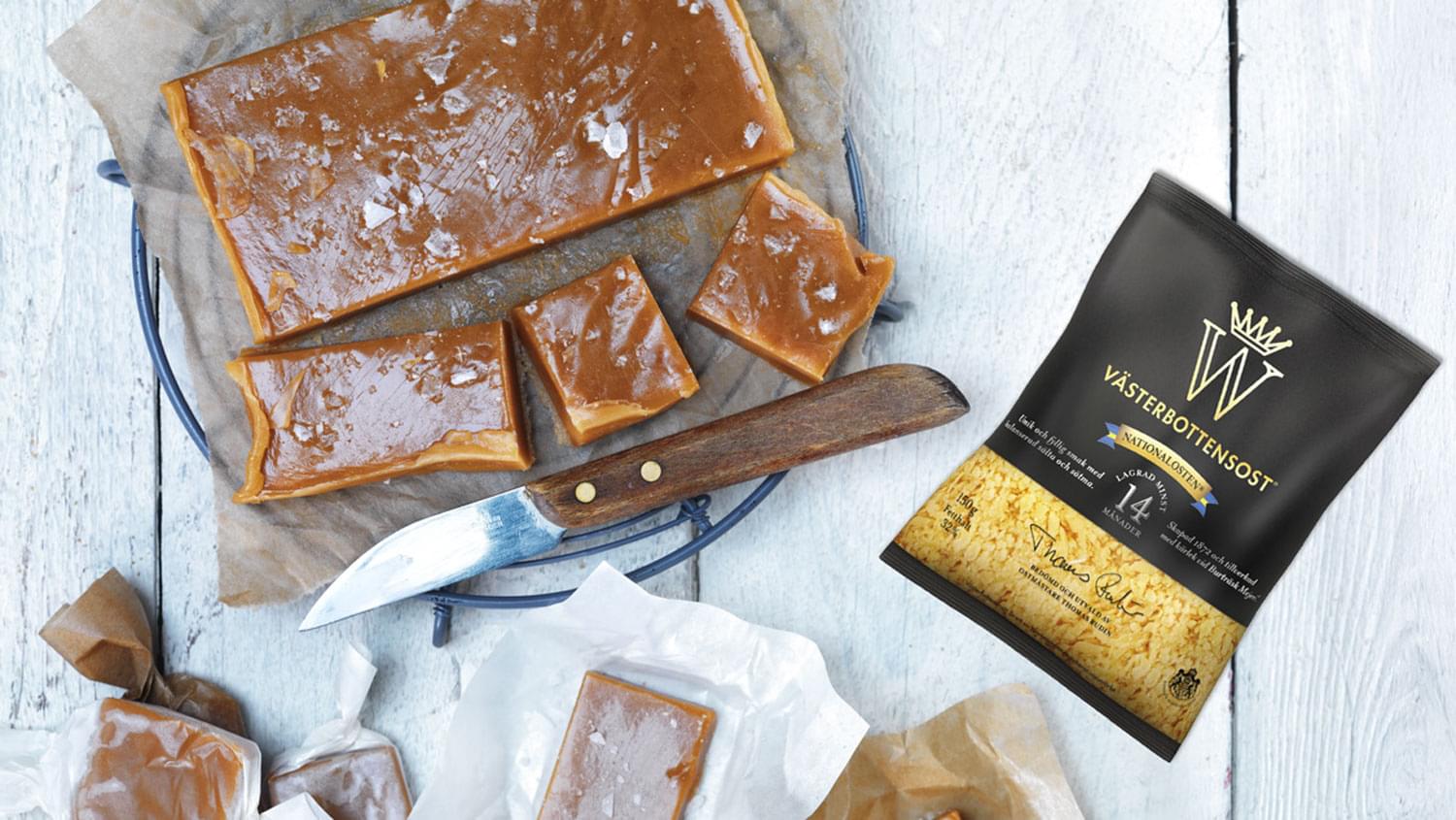 Godare smörkola med Västerbottensost!