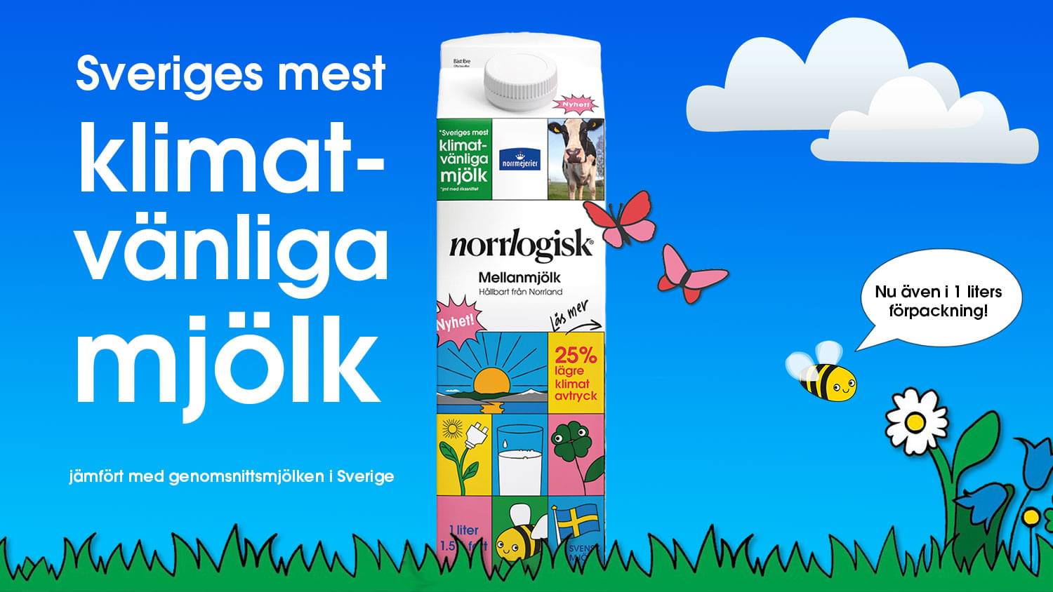 Norrlogisk Mellanmjölk - nu också i 1 liter