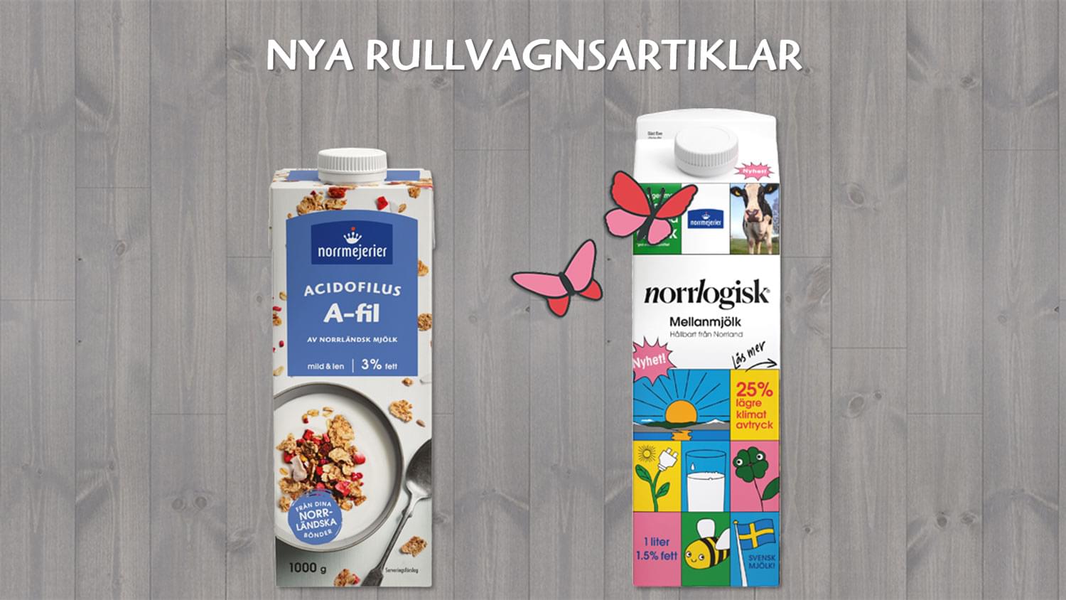 NYHETER Vecka 36 - Norrlogisk mjölk 1L samt A-fil på rullvagn