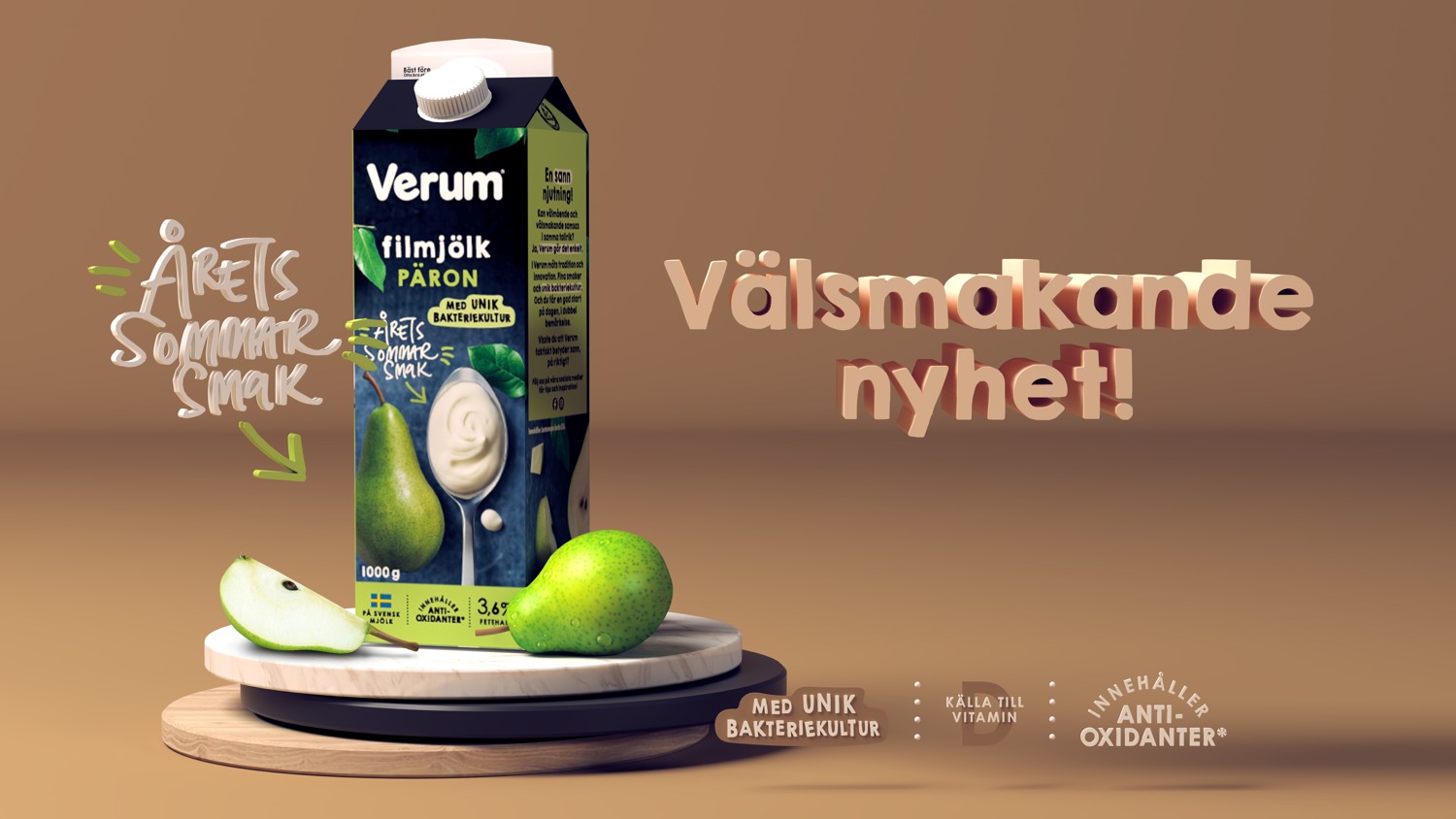 NYHET Verum® Filmjölk Päron